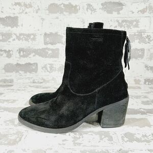 Sam Edelman Black Suede Block Heel Booties